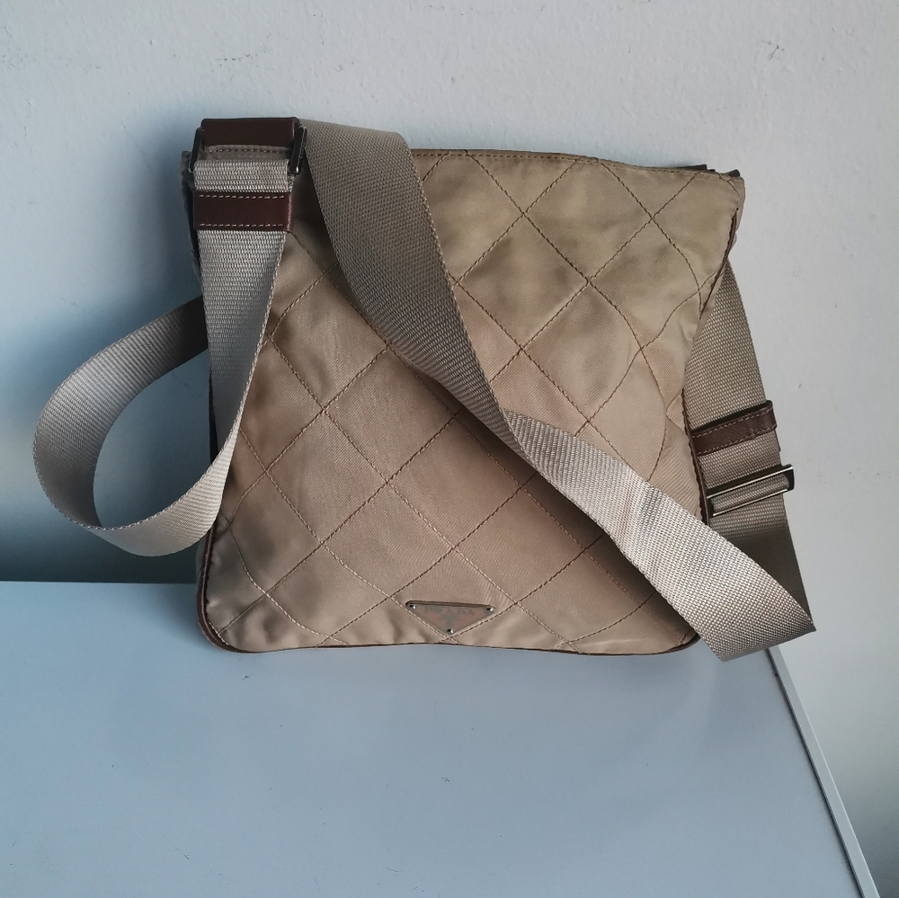 Prada Quilted Nylon  Crossbody Bag With COA.